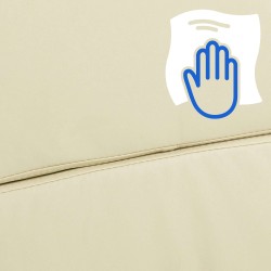 Silla de oficina Cleveland, polipiel color crema