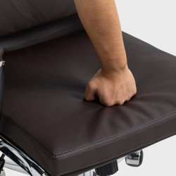 Silla de oficina Cleveland, piel sintética marrón