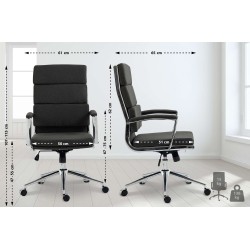 Silla de oficina Cleveland en tela gris oscuro