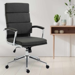 Silla de oficina Cleveland en tela gris oscuro