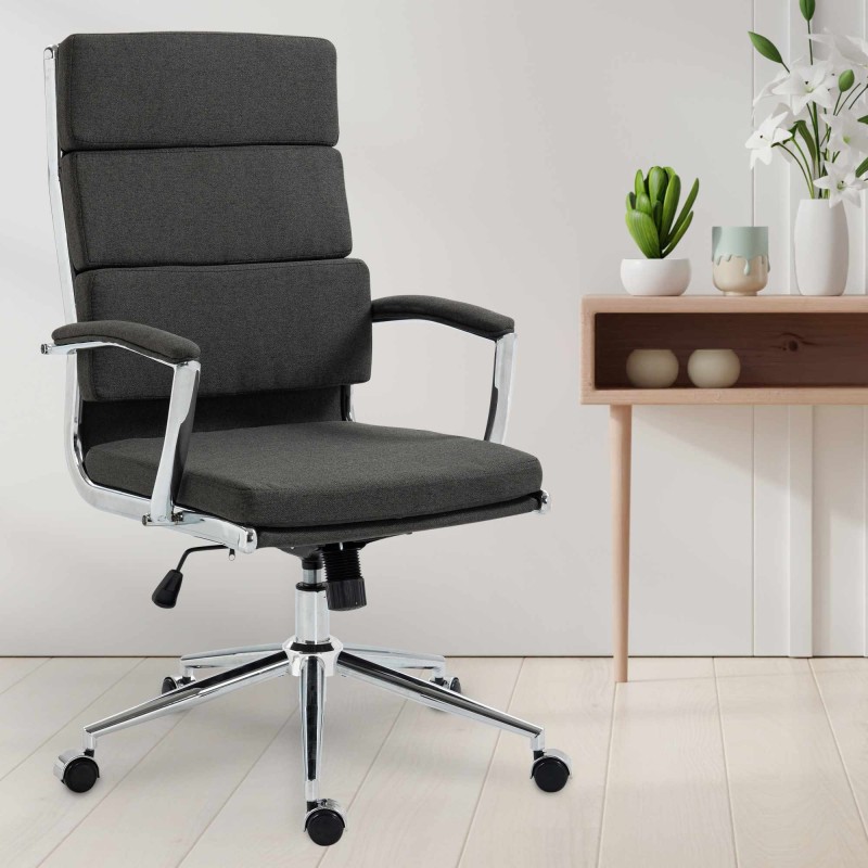 Silla de oficina Cleveland en tela gris oscuro