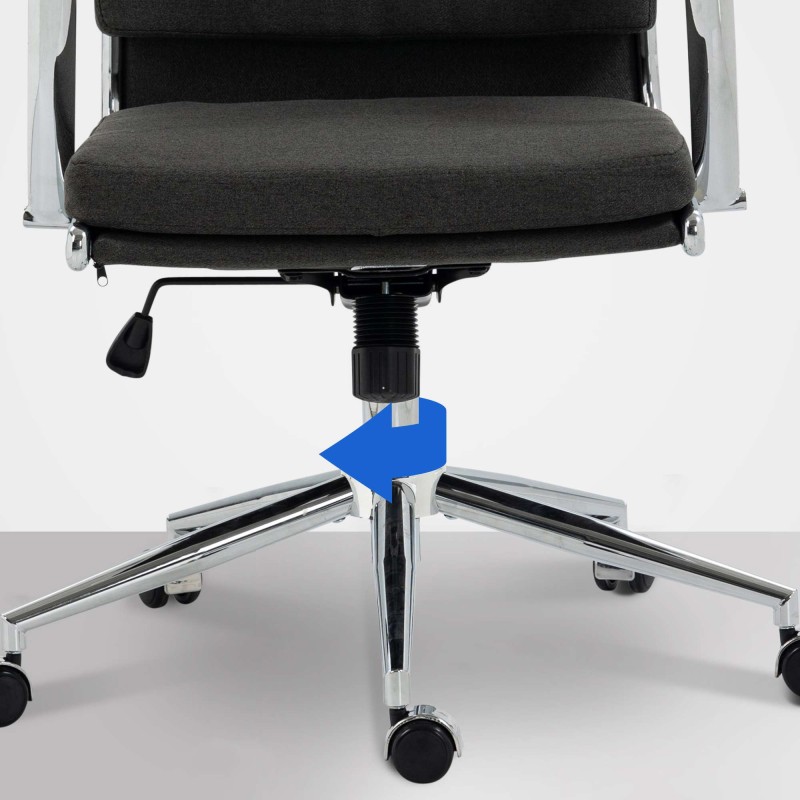 Silla de oficina Cleveland en tela gris oscuro