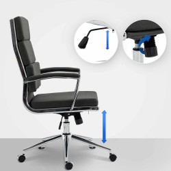 Silla de oficina Cleveland en tela gris oscuro