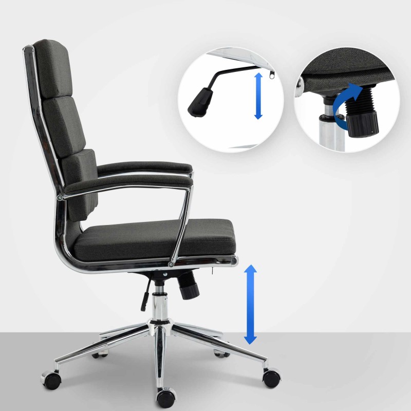 Silla de oficina Cleveland en tela gris oscuro