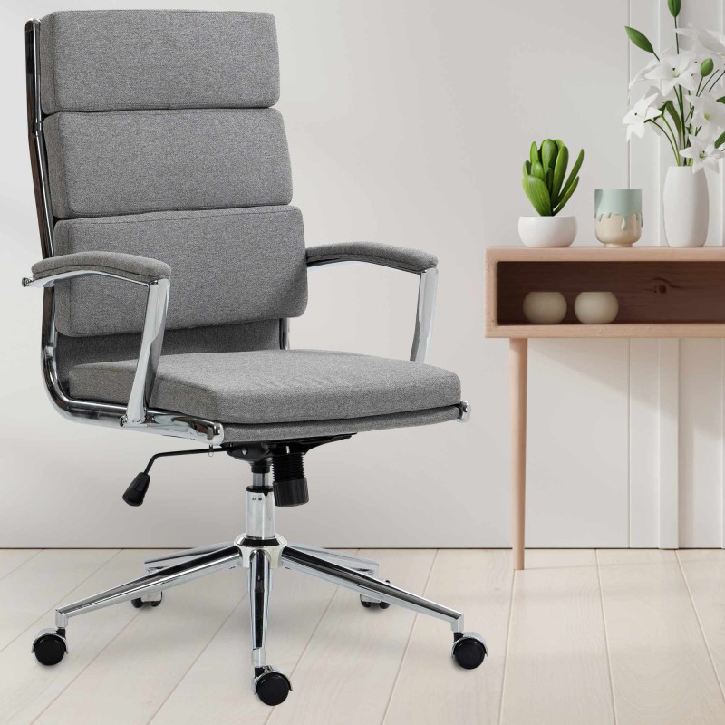 Silla de oficina Cleveland en tela gris