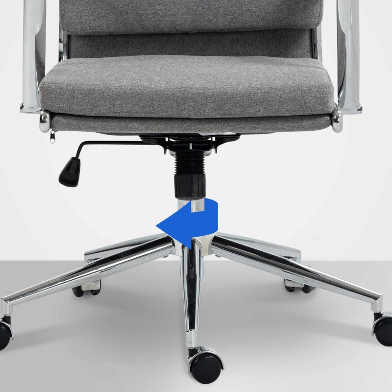 Silla de oficina Cleveland en tela gris