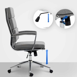 Silla de oficina Cleveland en tela gris