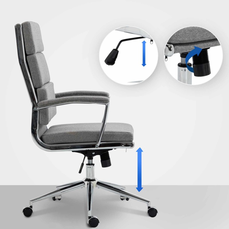 Silla de oficina Cleveland en tela gris