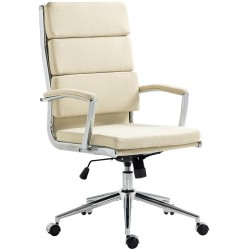 Silla de oficina Cleveland, tela color crema