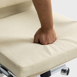 Silla de oficina Cleveland, tela color crema