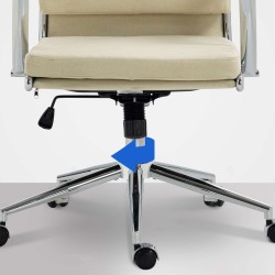 Silla de oficina Cleveland, tela color crema