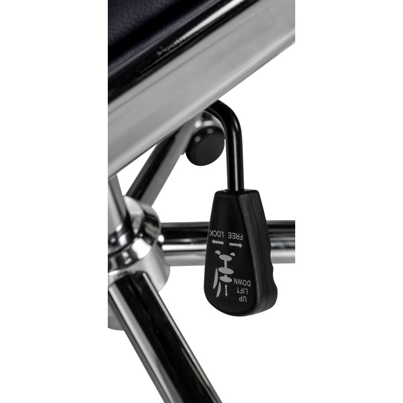 Silla de oficina Cleveland, cuero genuino, color negro