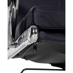 Silla de oficina Cleveland, cuero genuino, color negro