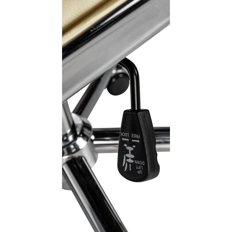 Silla de oficina Cleveland, cuero genuino, color crema