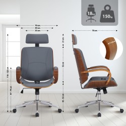 Silla de oficina Dayton nogal/gris Silla de oficina Dayton nogal/gris