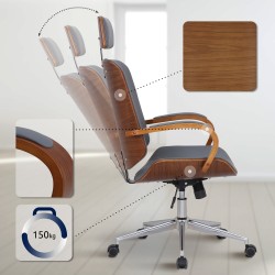 Silla de oficina Dayton nogal/gris Silla de oficina Dayton nogal/gris