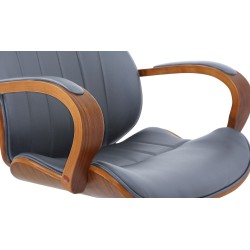 Silla de oficina Melilla en nogal/piel sintética gris