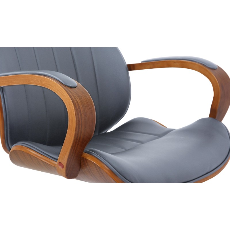 Silla de oficina Melilla en nogal/piel sintética gris