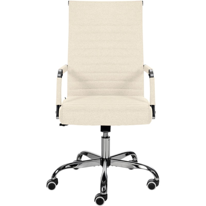 Silla de oficina Amadora en tela color crema
