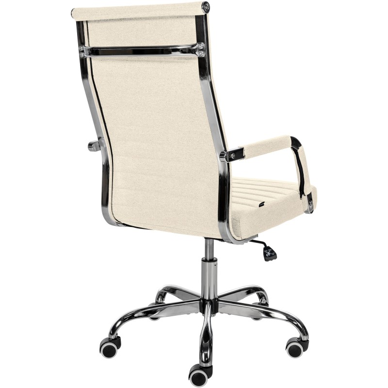 Silla de oficina Amadora en tela color crema