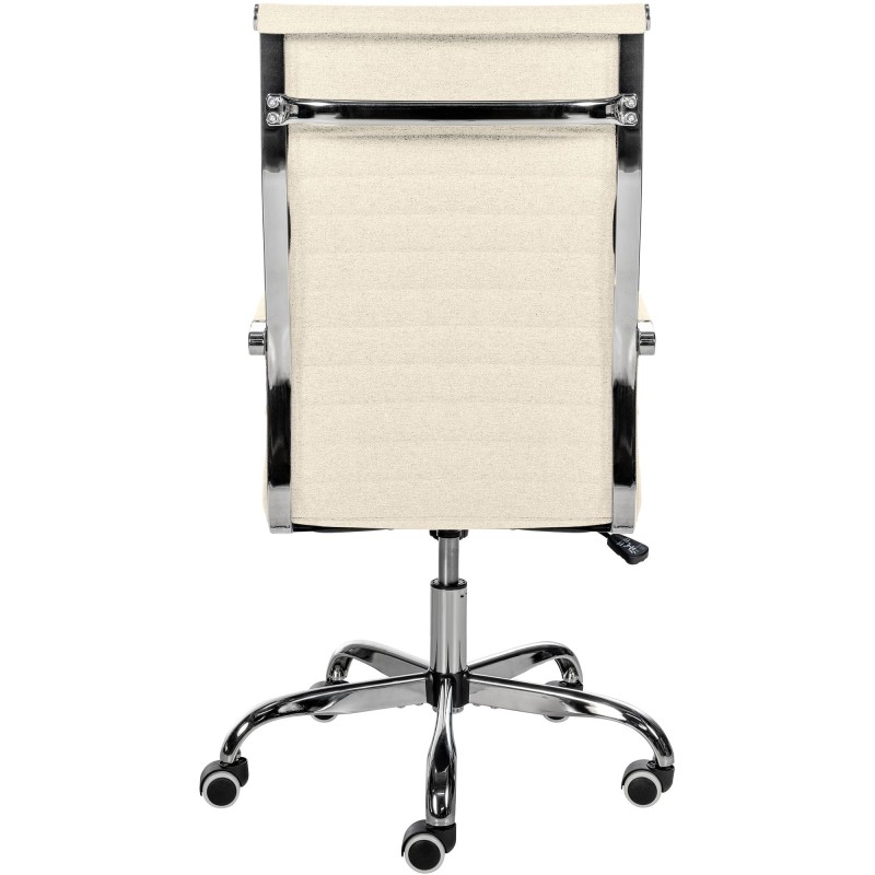 Silla de oficina Amadora en tela color crema