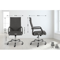Silla de oficina Amadora en tela gris oscuro