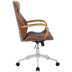 Silla de oficina Melilla en nogal/piel sintética marrón