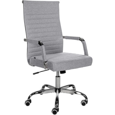 Silla de oficina Amadora en tela gris
