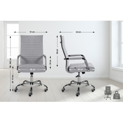 Silla de oficina Amadora en tela gris