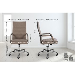 Silla de oficina Amadora en tejido color topo