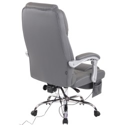 Silla de oficina Pacific de cuero genuino con función de masaje, gris