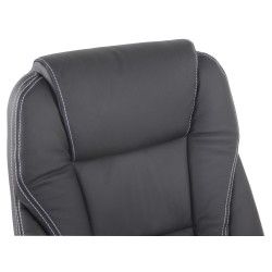Silla de oficina Pacific de cuero genuino con función de masaje, color negro