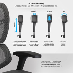 Silla de oficina ergonómica Norfolk en gris