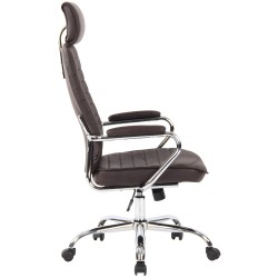 Silla de oficina Rako, piel auténtica, marrón