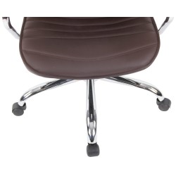 Silla de oficina Rako, piel auténtica, marrón