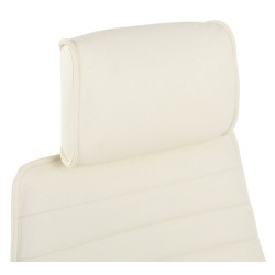 Silla de oficina Rako en piel auténtica color crema