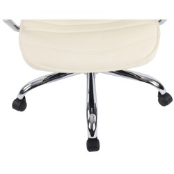 Silla de oficina Rako en piel auténtica color crema