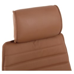Silla de oficina Rako, piel auténtica, marrón claro
