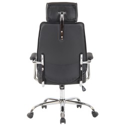 Silla de oficina Rako en piel auténtica negra