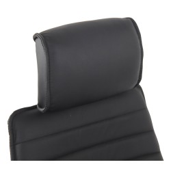 Silla de oficina Rako en piel auténtica negra