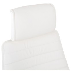 Silla de oficina Rako en piel auténtica blanca