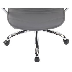 Silla de oficina Rako en cuero genuino gris