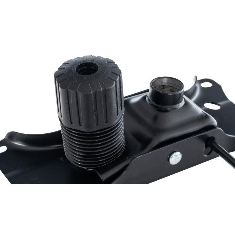 Silla de oficina negra con asiento montado