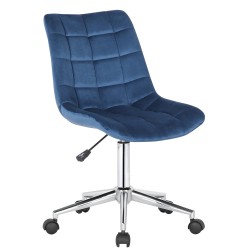 Silla de oficina Medford de terciopelo azul