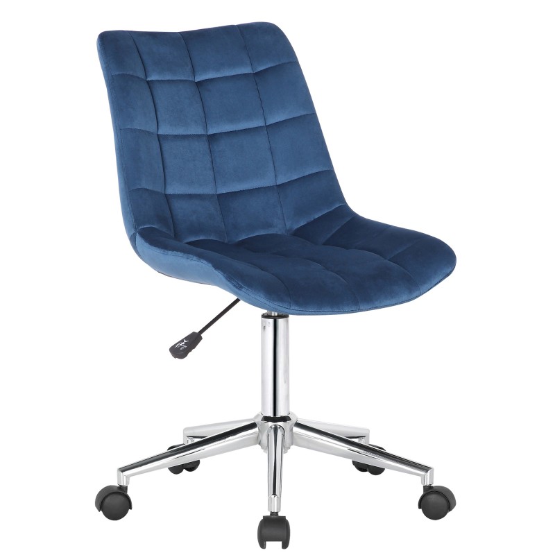 Silla de oficina Medford de terciopelo azul