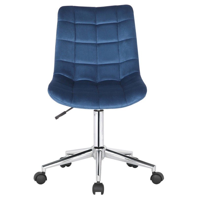 Silla de oficina Medford de terciopelo azul
