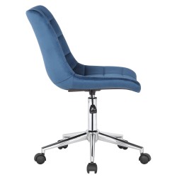 Silla de oficina Medford de terciopelo azul