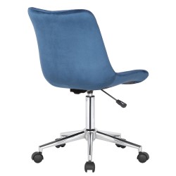 Silla de oficina Medford de terciopelo azul