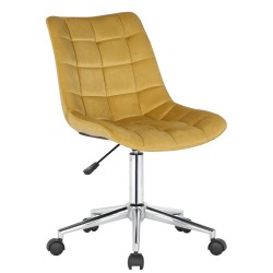 Silla de oficina Medford de terciopelo amarillo