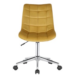 Silla de oficina Medford de terciopelo amarillo